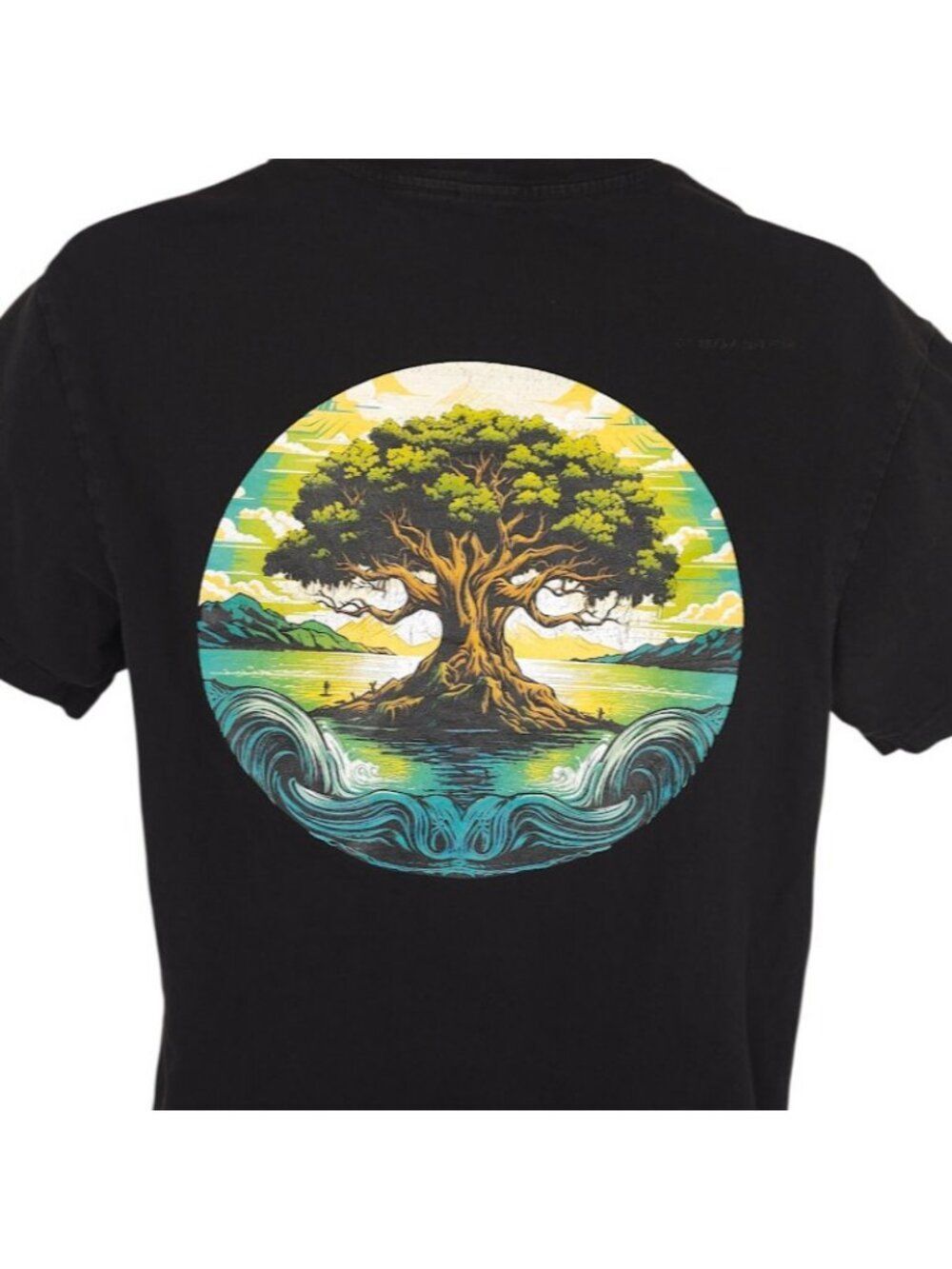 Tree Of Life T Shirt Mens Size Medium Black Banyan Tree Aloha Mentality Hawaii